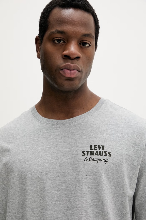 Levi's tričko pánske bavlnené SS RELAXED FIT sivá 16143.2371