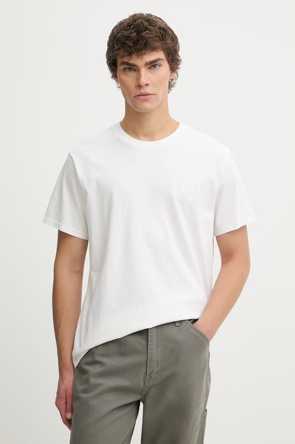 Βαμβακερό μπλουζάκι Levi's SS RELAXED FIT απλικέ μπεζ 16143.2401