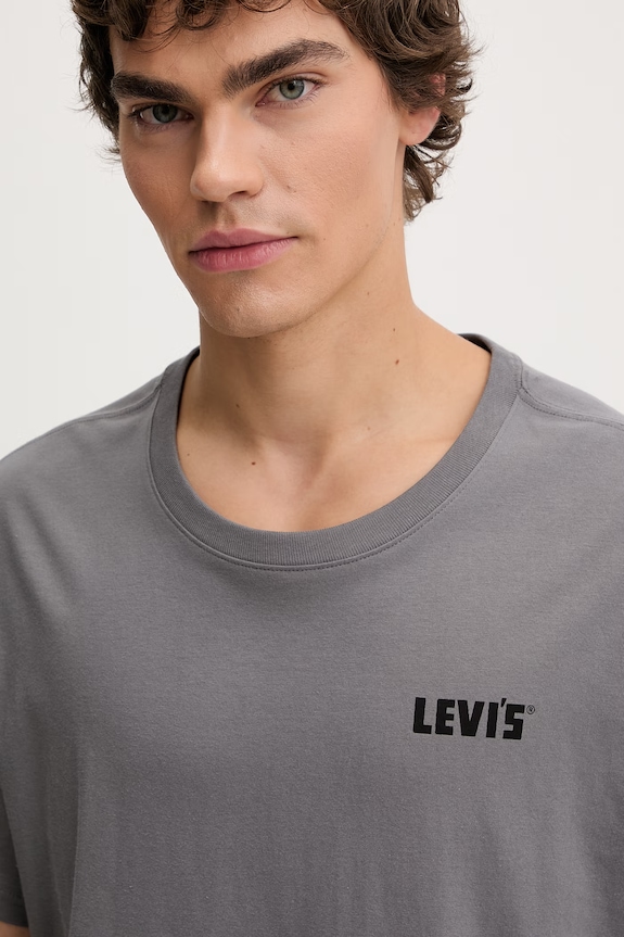 Βαμβακερό μπλουζάκι Levi's SS RELAXED FIT γκρί 16143.2496