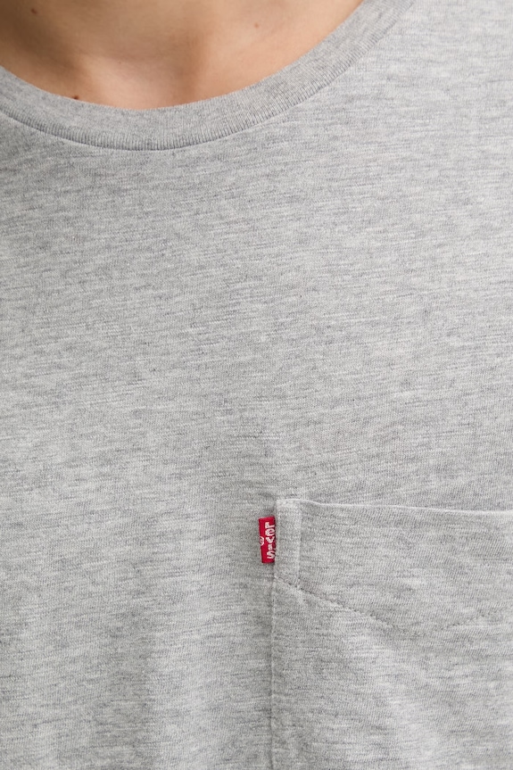 Βαμβακερό μπλουζάκι Levi's SS CLASSIC POCKET 19342.0171 γκρί