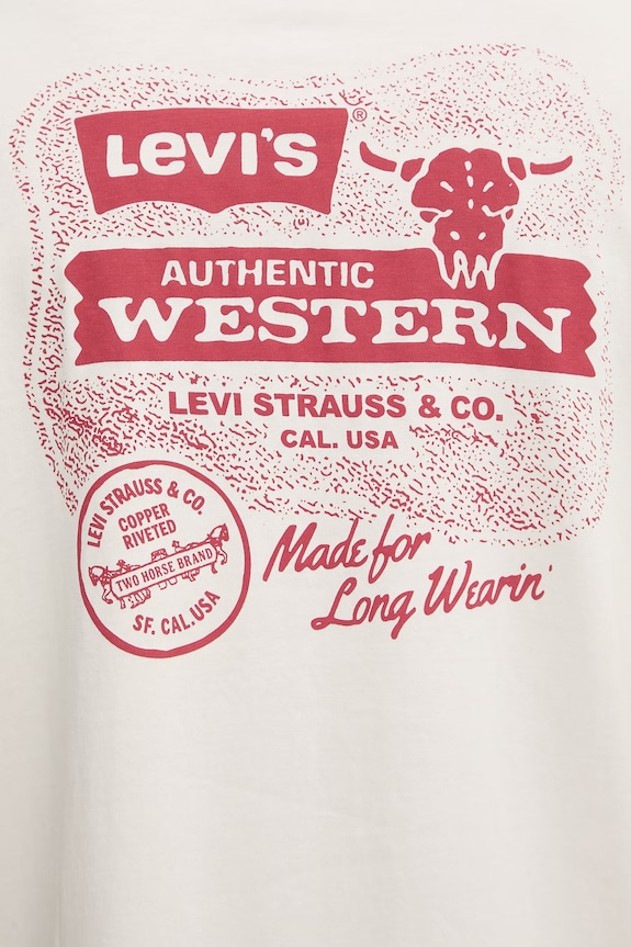 Bombažna kratka majica Levi's GRAPHIC 22491.1974 bež