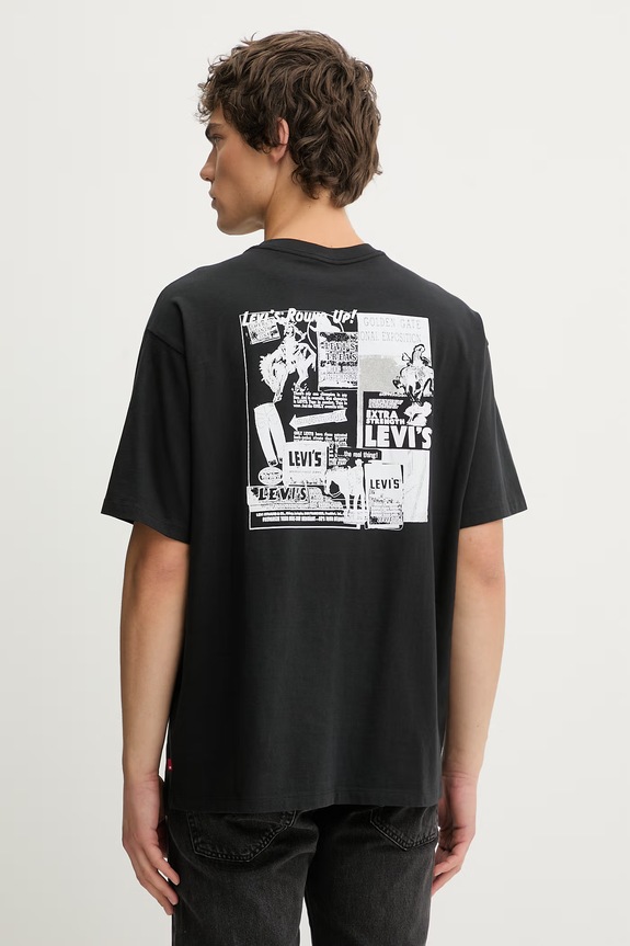 Ρούχα Βαμβακερό μπλουζάκι Levi's VINTAGE FIT GRAPHIC 87373.0397 μαύρο