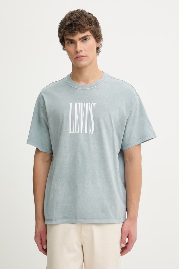 Βαμβακερό μπλουζάκι Levi's VINTAGE FIT GRAPHIC στάμπα μπλε 87373.0406