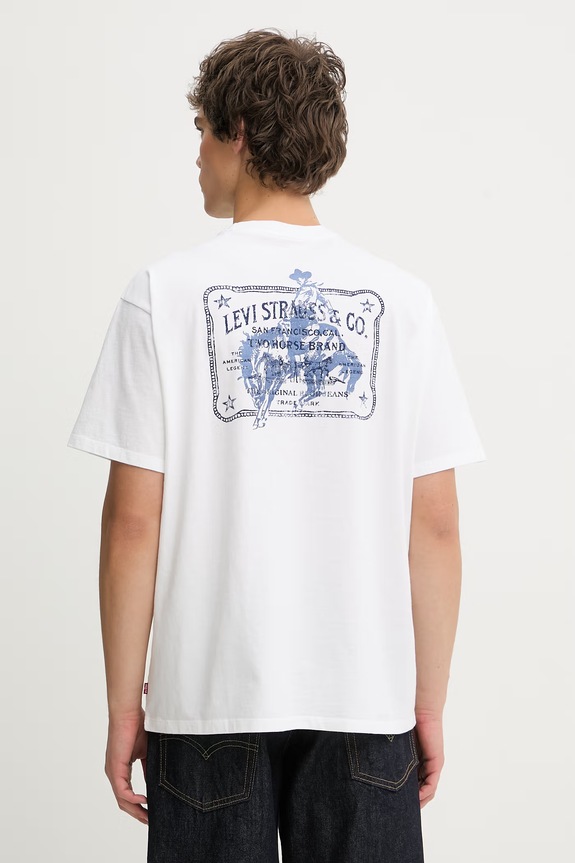 Bavlnené tričko Levi's VINTAGE FIT GRAPHIC relaxed biela 87373.0417
