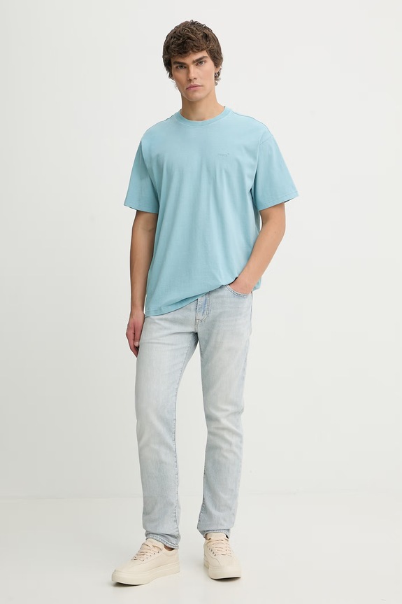 Βαμβακερό μπλουζάκι Levi's RED TAB VINTAGE A0637.0180 μπλε SS26
