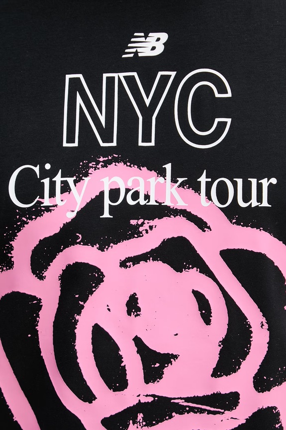 New Balance T-shirt męski z bawełną NYC City Run MT61018IBK czarny