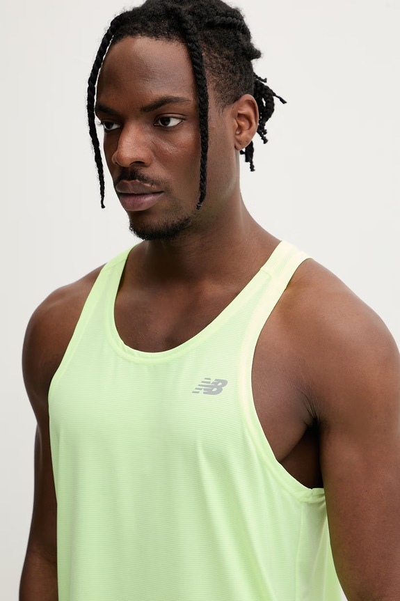 New Balance top treningowy męski zielony MT41220AFG