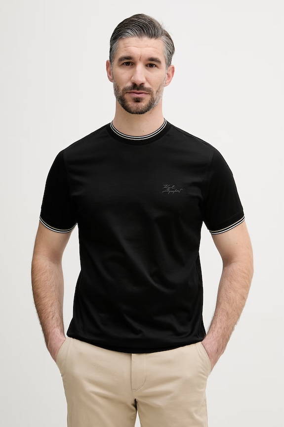 Karl Lagerfeld T-shirt ανδρικό βαμβακερό μαύρο 562200.755003