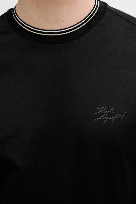 Karl Lagerfeld T-shirt ανδρικό βαμβακερό 562200.755003 μαύρο