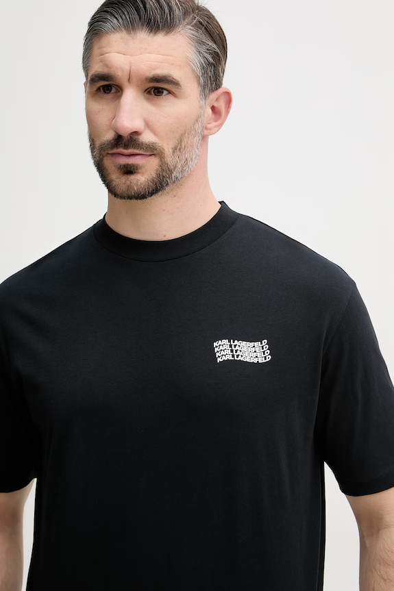 Karl Lagerfeld T-shirt ανδρικό βαμβακερό μαύρο 562224.755145