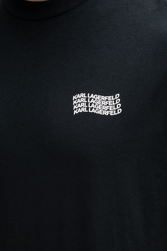 Karl Lagerfeld T-shirt ανδρικό βαμβακερό 562224.755145 μαύρο