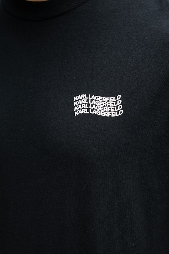 Karl Lagerfeld T-shirt ανδρικό βαμβακερό 562224.755145 μαύρο