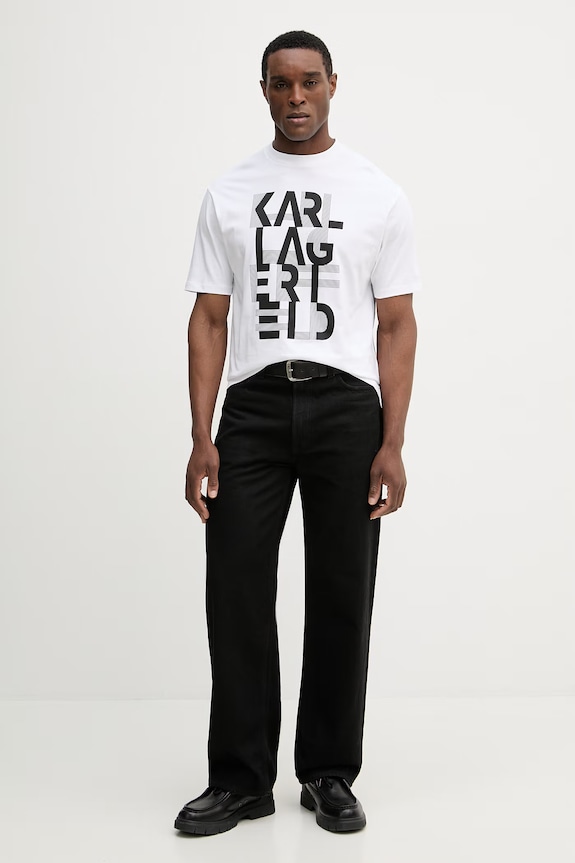 Karl Lagerfeld pamut póló 562225.755130 fehér SS26