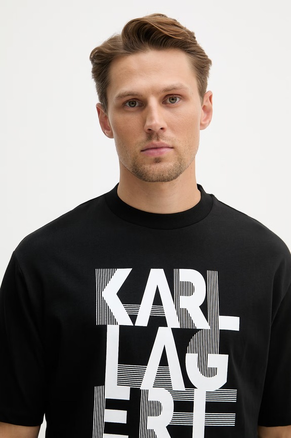 Karl Lagerfeld t-shirt bawełniany czarny 562225.755130