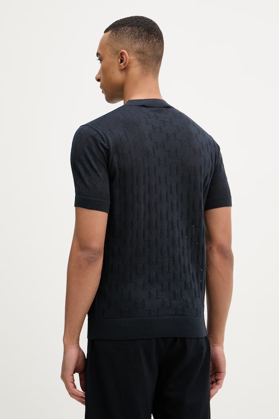 Abbigliamento Karl Lagerfeld maglietta maglione da uomo in cotone 562301.655004 blu navy