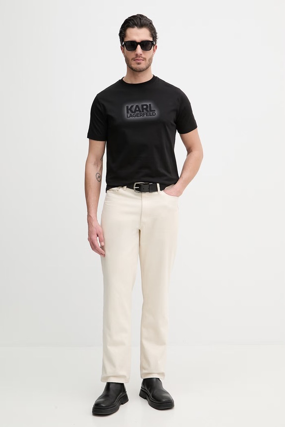 Karl Lagerfeld t-shirt bawełniany 562242.755060 czarny SS26