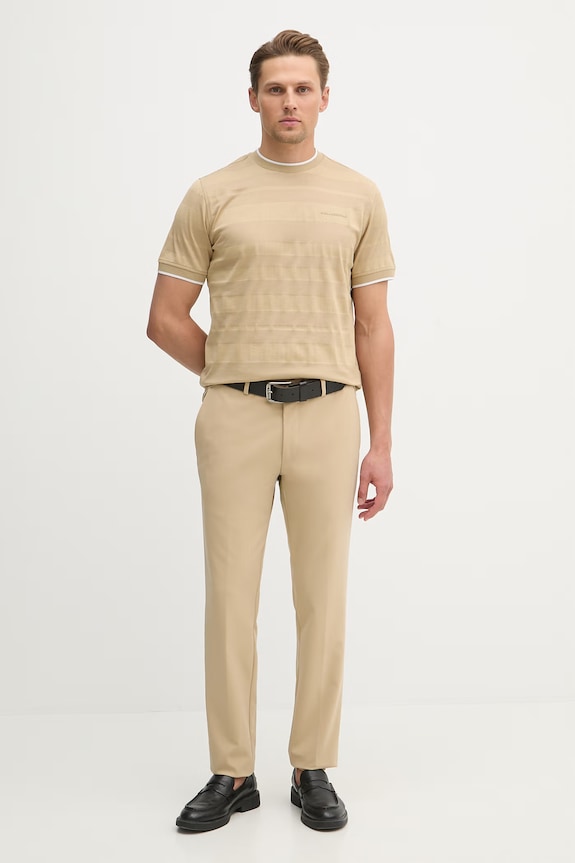 Бавовняна футболка Karl Lagerfeld 562201.755004 бежевий SS26
