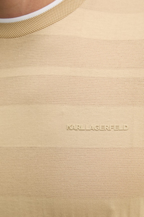 Хлопковая футболка Karl Lagerfeld 562201.755004 бежевый