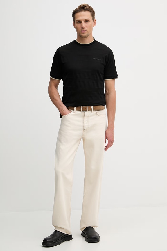 Хлопковая футболка Karl Lagerfeld 562201.755004 чёрный SS26