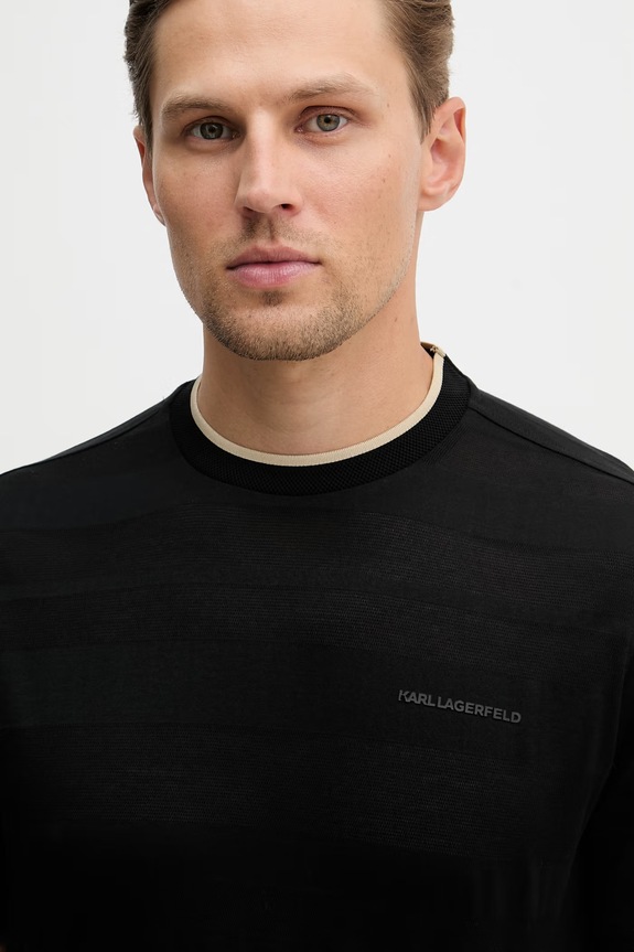 Хлопковая футболка Karl Lagerfeld чёрный 562201.755004