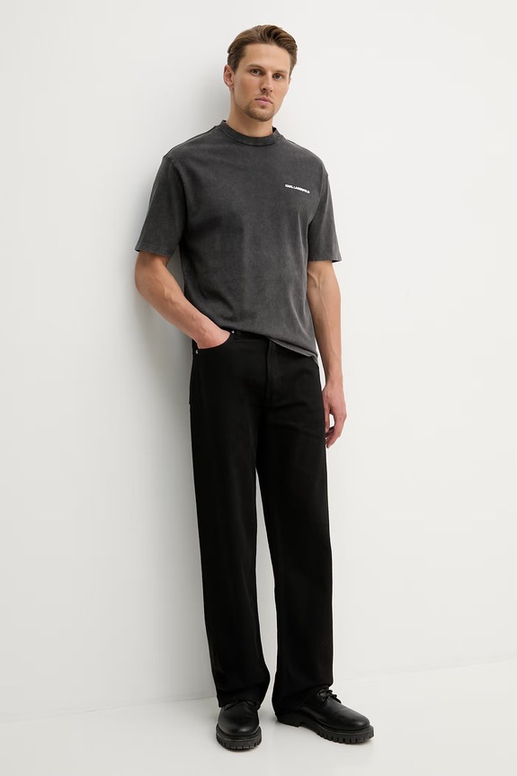 Хлопковая футболка Karl Lagerfeld 562256.755171 серый SS26