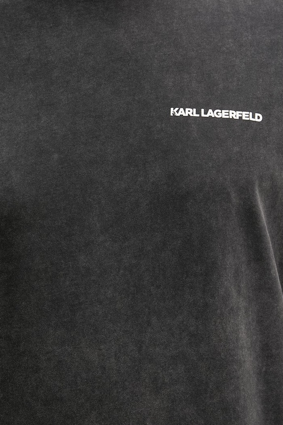 Хлопковая футболка Karl Lagerfeld 562256.755171 серый