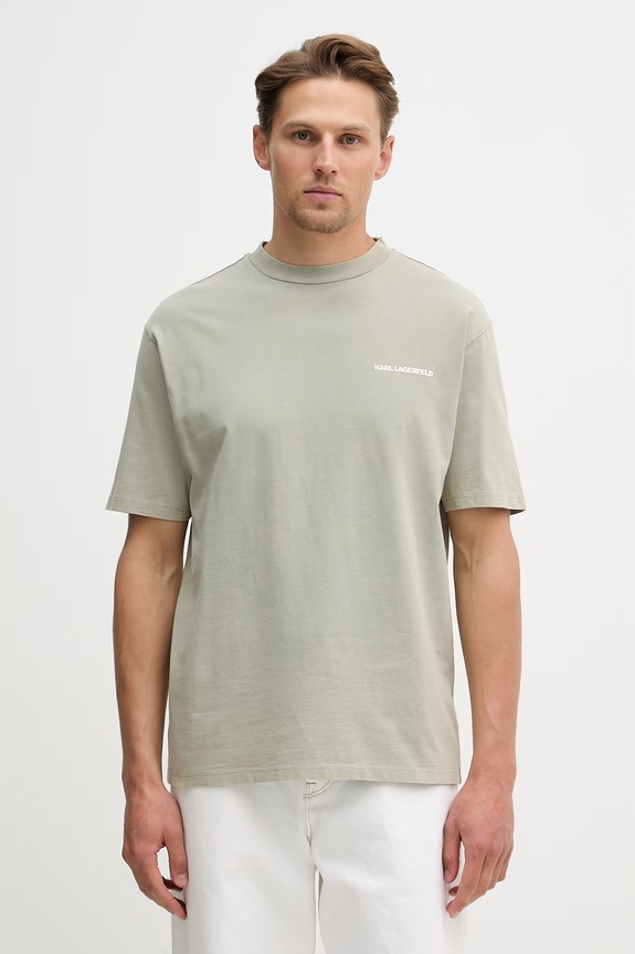 Karl Lagerfeld t-shirt bawełniany bawełna zielony 562256.755171