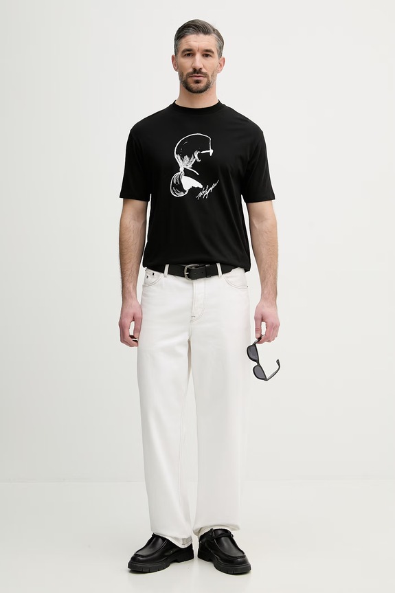 Karl Lagerfeld футболка чоловіча бавовняна 562224.755146 чорний SS26