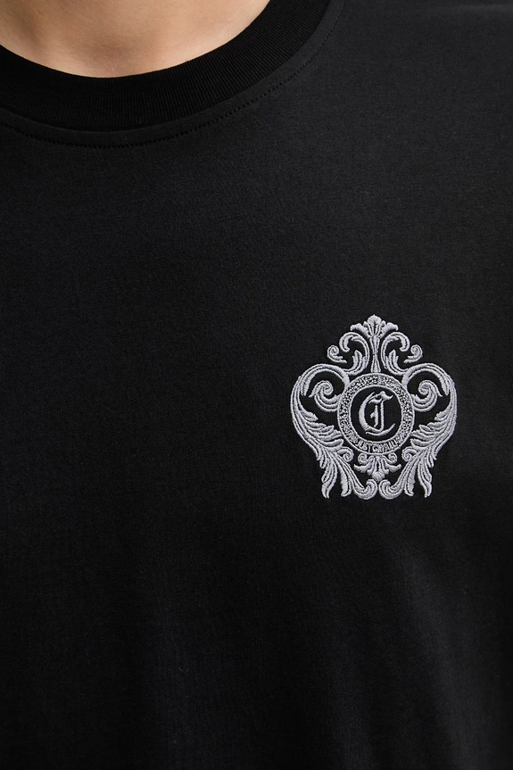 Just Cavalli t-shirt bawełniany 80OAHE15.CJ110 czarny