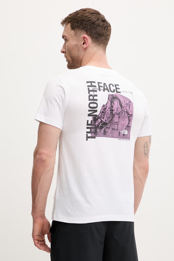 The North Face tricou GRAPHIC print alb NF0A8GV0FN41