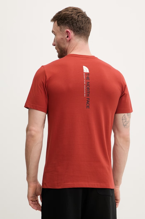 The North Face t-shirt VERTICAL regular pomarańczowy NF0A8GV1G6I1