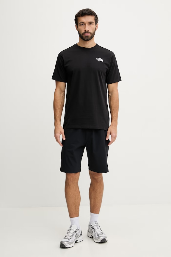 The North Face tricou VERTICAL NF0A8GV1JK31 negru SS26