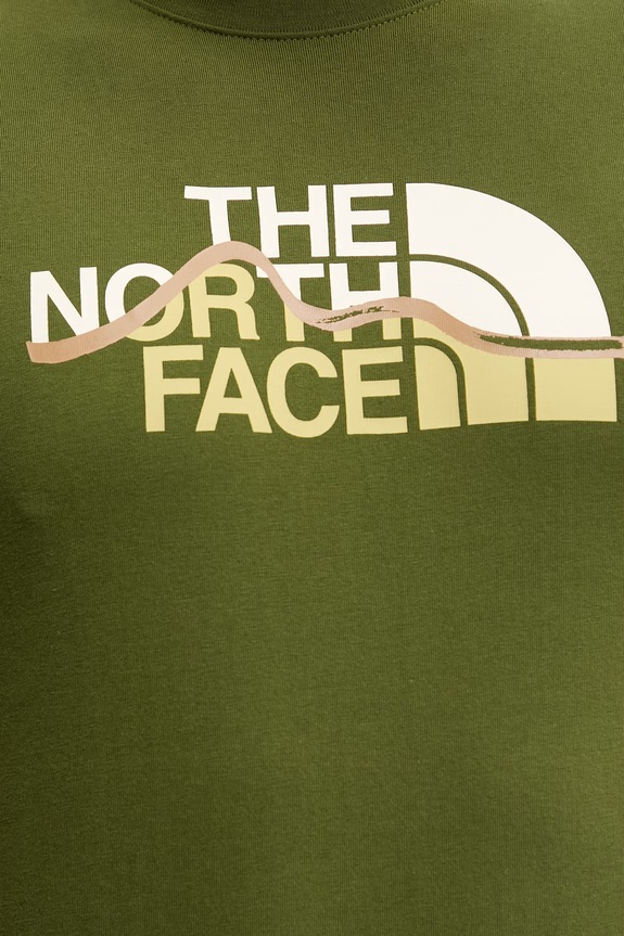 The North Face tricou din bumbac MOUNTAIN NF0A8GUXBRI1 verde