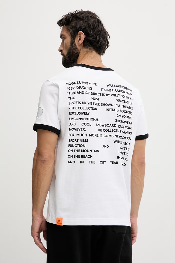 Odzież BOGNER Fire+Ice t-shirt męski bawełniany PUYA 54269760 biały