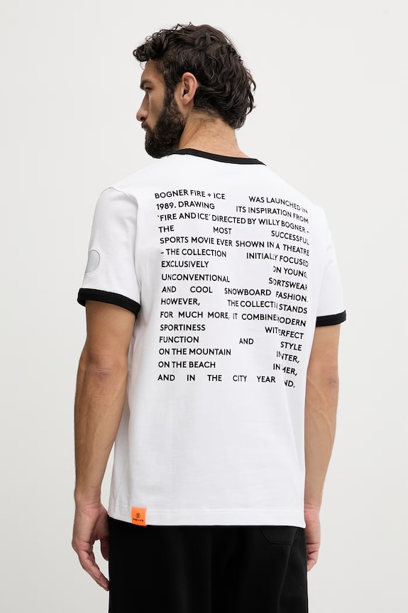 Odzież BOGNER Fire+Ice t-shirt męski bawełniany PUYA 54269760 biały