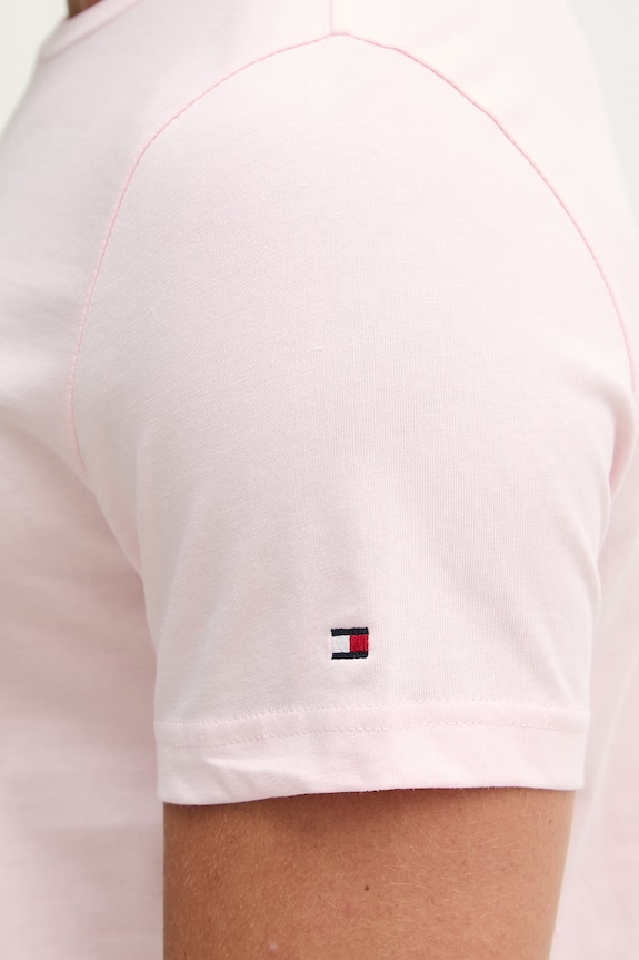 Tommy Hilfiger T-shirt Ανδρικό βαμβακερό MW0MW11797. ροζ