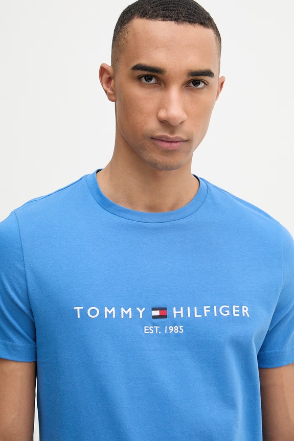 Tommy Hilfiger t-shirt Ανδρικό βαμβακερό μπλε MW0MW11797.