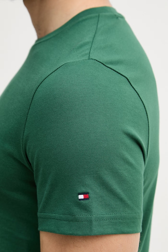 Tommy Hilfiger tričko pánské bavlněné MW0MW11797. zelená