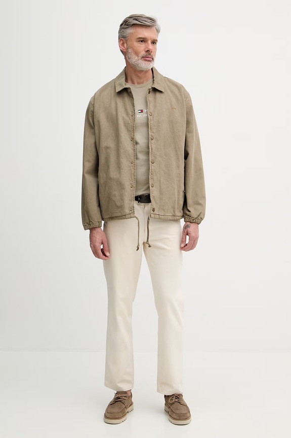 Tommy Hilfiger póló férfi pamut MW0MW11797. bézs SS26