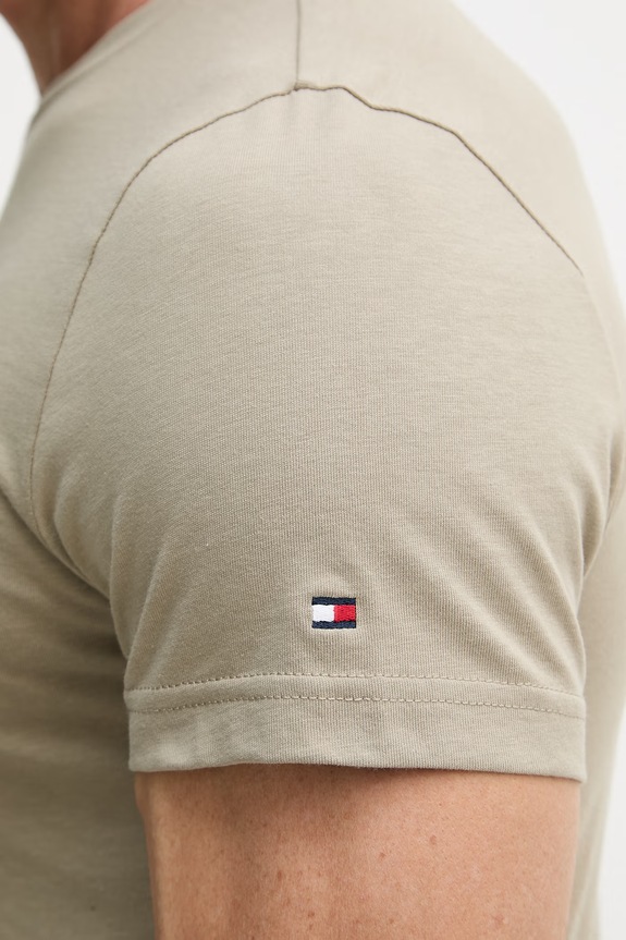 Tommy Hilfiger póló férfi pamut MW0MW11797. bézs