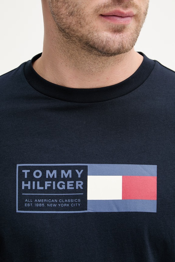 Tommy Hilfiger tricou pentru bărbați, din bumbac MW0MW42366 bleumarin