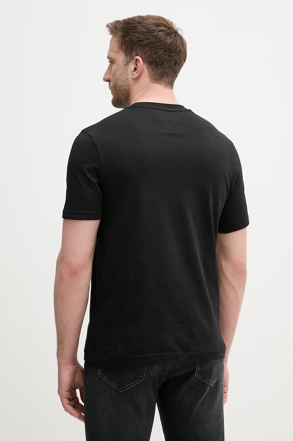 Îmbrăcăminte Tommy Hilfiger tricou pentru bărbați, din bumbac MW0MW42366 negru