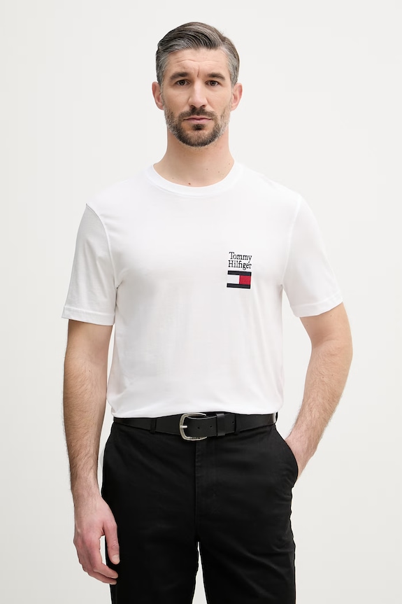 Tommy Hilfiger βασικό t-shirt ανδρικό βαμβακερό λευκό MW0MW42367
