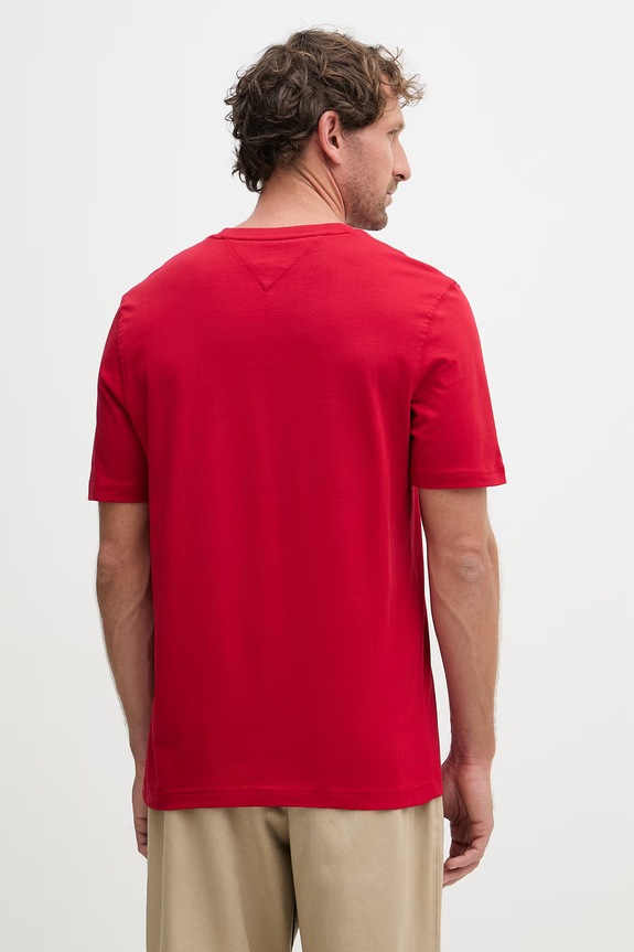 Oblečení Tommy Hilfiger basic tričko pánské bavlněné MW0MW42367 červená