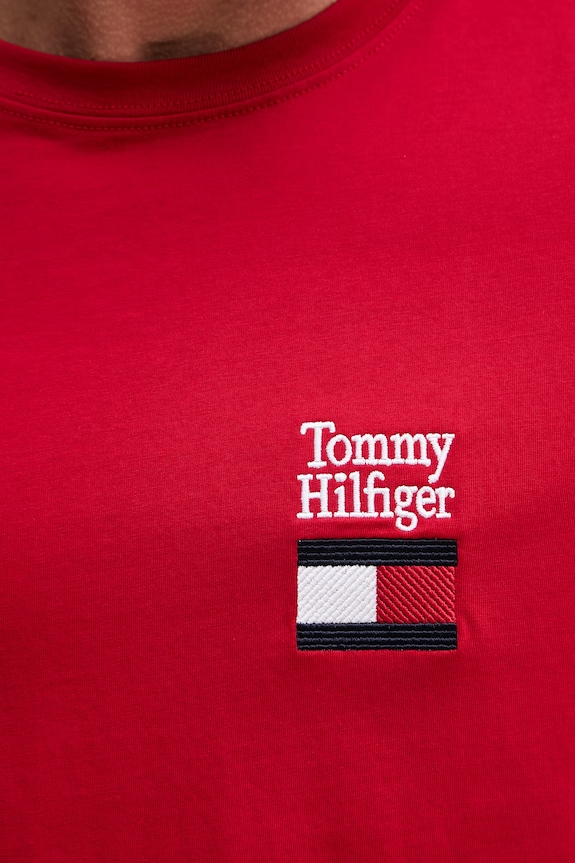 Tommy Hilfiger basic tričko pánské bavlněné MW0MW42367 červená