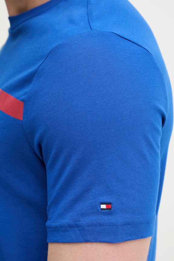 Tommy Hilfiger tričko pánske bavlnené MW0MW42368 modrá