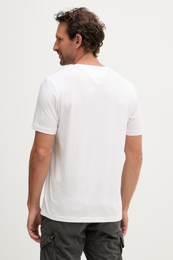 Odzież Tommy Hilfiger t-shirt męski bawełniany MW0MW42369 biały