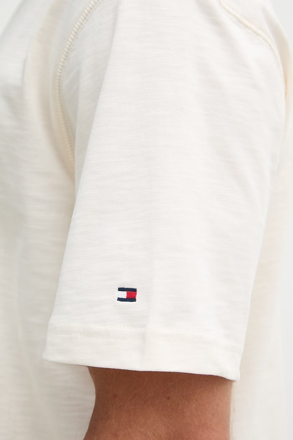 Tommy Hilfiger t-shirt męski bawełniany MW0MW42377 beżowy