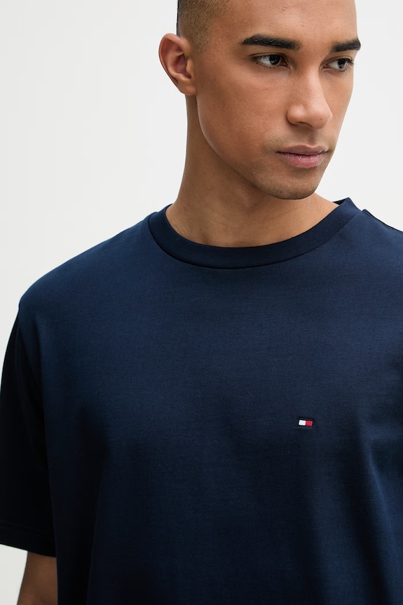 Tommy Hilfiger tričko pánské bavlněné námořnická modř MW0MW42382