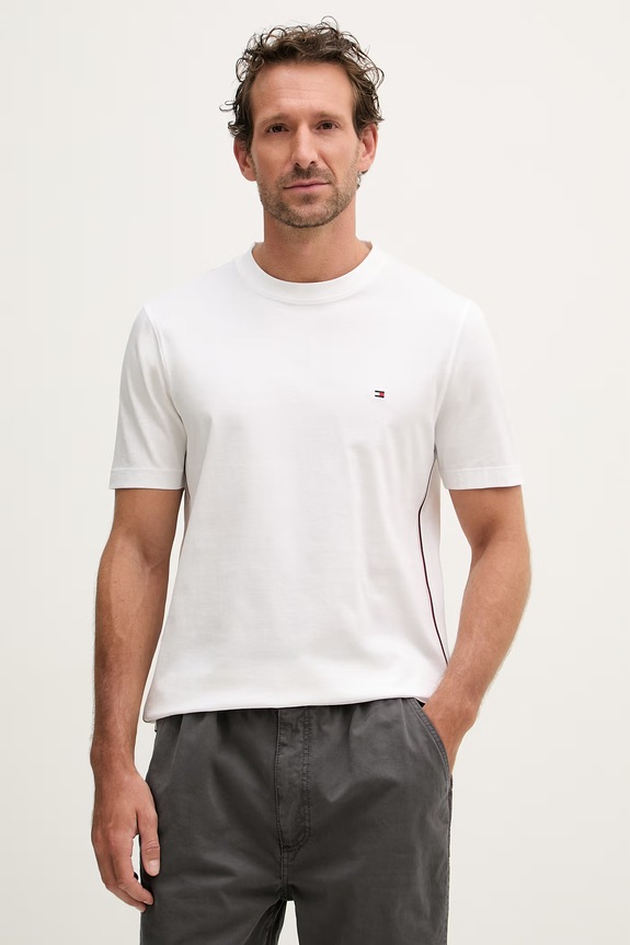 Tommy Hilfiger t-shirt basic męski bawełniany biały MW0MW42393